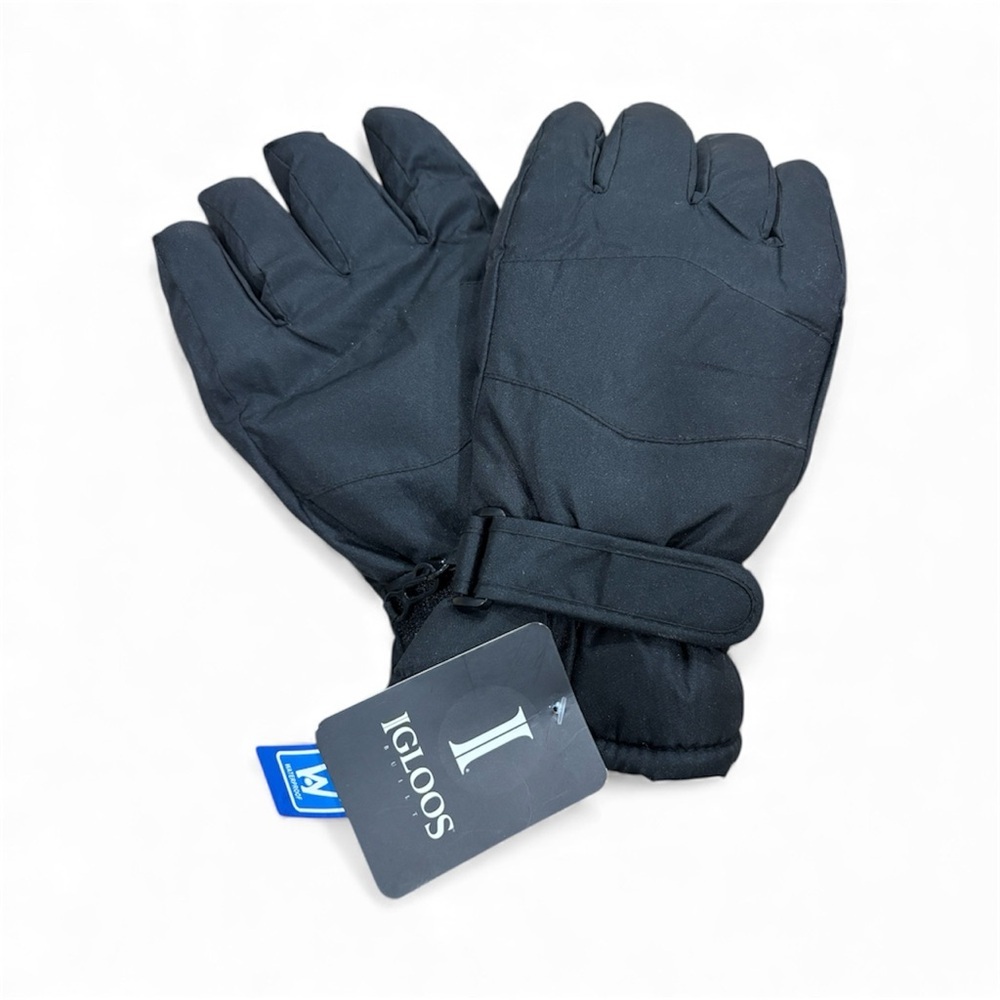 Igloos Men’s Black Winter Snow Gloves. - L